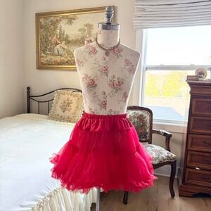 red tulle tutu mini skirt